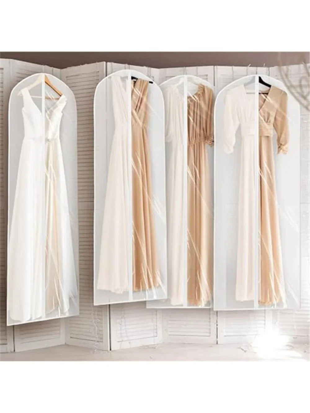 Clear Garment Bags 65 Inch Zipper Gown Suit Dress Costume Storage Cover 2 Pack